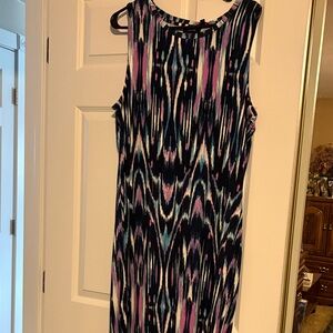 Apt. 9 Black and Pink Patterned Midi Dress